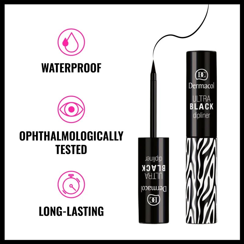Dermacol Black Sensation Ultra Black tekuté oční linky odstín Black 2.8 ml