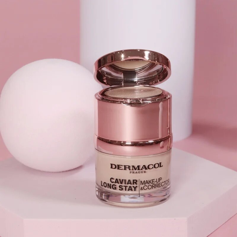 Dermacol Caviar Long Stay dlouhotrvající make-up s výtažky z kaviáru a zdokonalující korektor odstín 4 Tan 30 ml