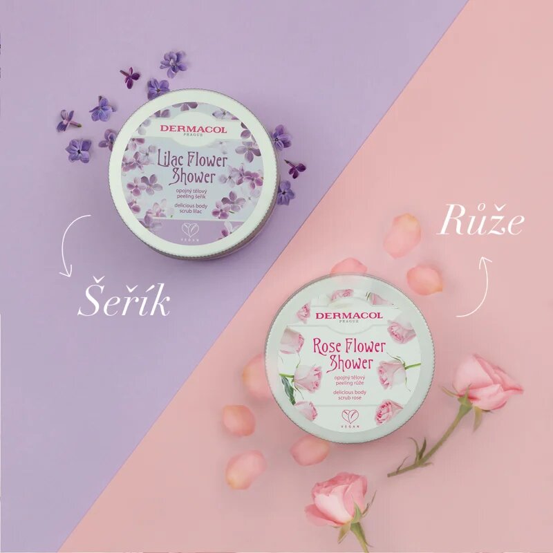 Dermacol Flower Care Rose cukrový tělový peeling 200 g