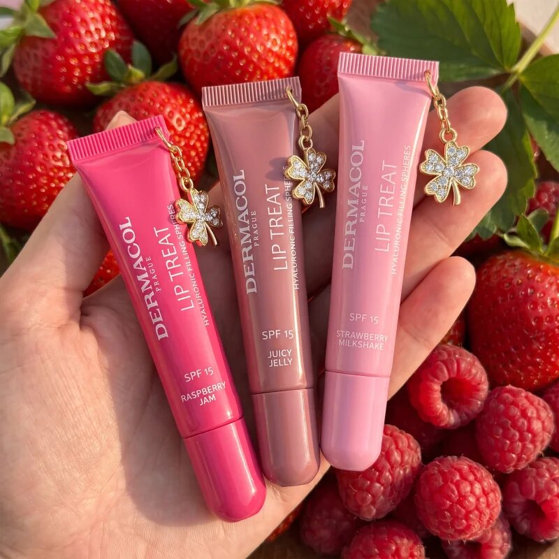 Dermacol Lip Treat hydratační lesk na rty s přívěskem SPF 15 odstín 15 Juicy Jelly 10 ml