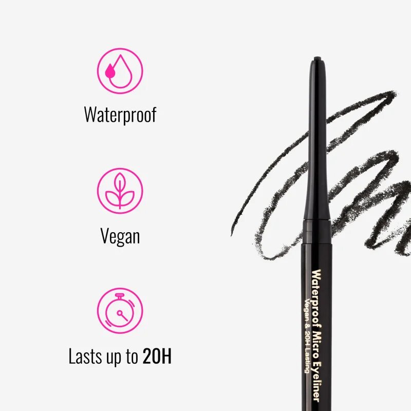 Dermacol Micro Eyeliner Waterproof voděodolná tužka na oči odstín 01 Black 1 g