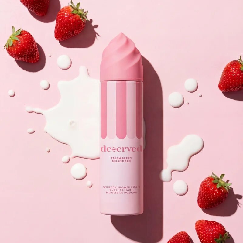 DESERVED Whipped Shower Foam Strawberry Milkshake sprchová pěna na tělo 250 ml