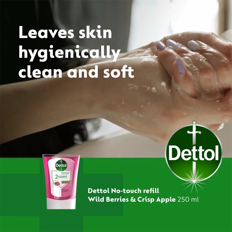 Dettol Energise Liquid Hand Wash Wild Berries & Crisp Apple náplň do bezdotykového dávkovače mýdla 250 ml