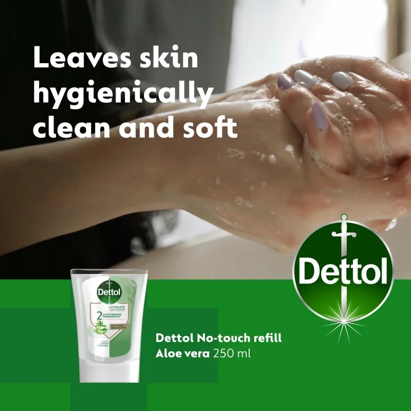 Dettol Hydrate Liquid Hand Wash náplň do bezdotykového dávkovače mýdla Aloe Vera 250 ml