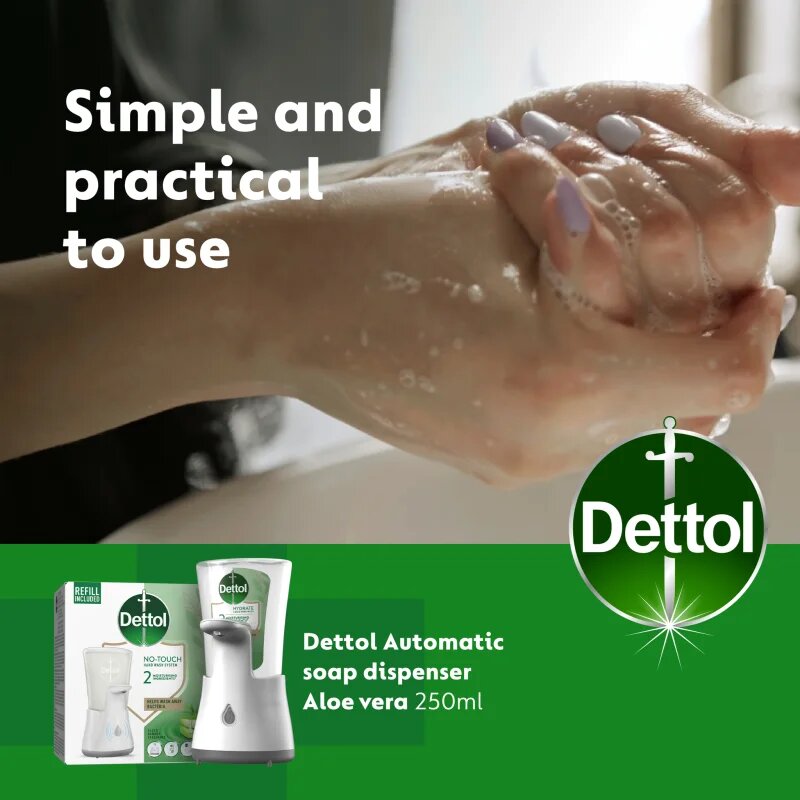Dettol Soft on Skin Aloe Vera bezdotykový dávkovač mýdla 250 ml