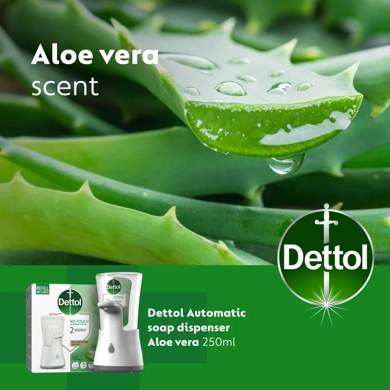 Dettol Soft on Skin Aloe Vera bezdotykový dávkovač mýdla 250 ml