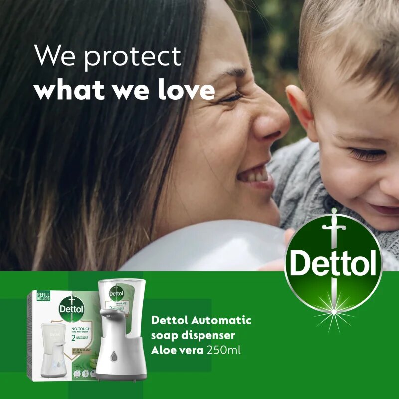 Dettol Soft on Skin Aloe Vera bezdotykový dávkovač mýdla 250 ml
