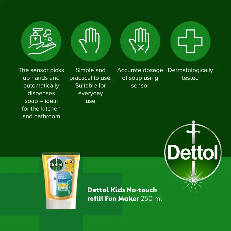 Dettol Soft on Skin Kids Fun Maker náplň do bezdotykového dávkovače mýdla 250 ml