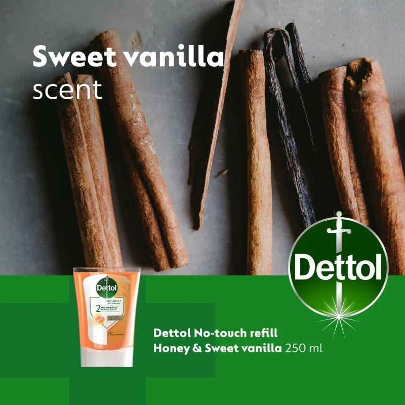 Dettol Soft on Skin Kids No-Touch Refill náplň do bezdotykového dávkovače mýdla Honey & Vanilla 250 ml