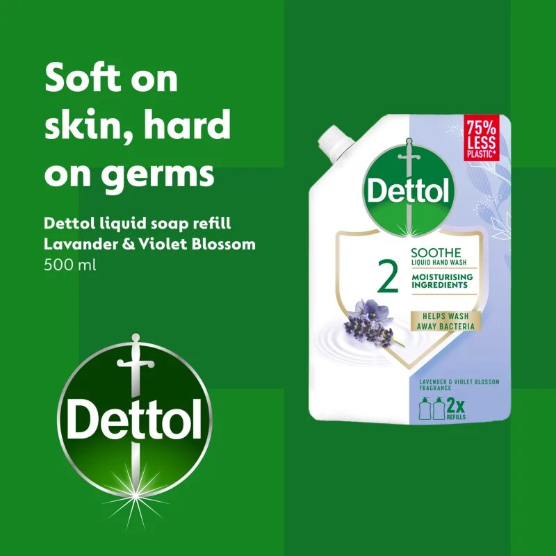 Dettol Soft on Skin Lavender tekuté mýdlo – náhradní náplň 500 ml