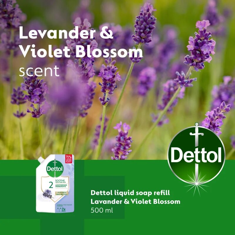 Dettol Soft on Skin Lavender tekuté mýdlo – náhradní náplň 500 ml