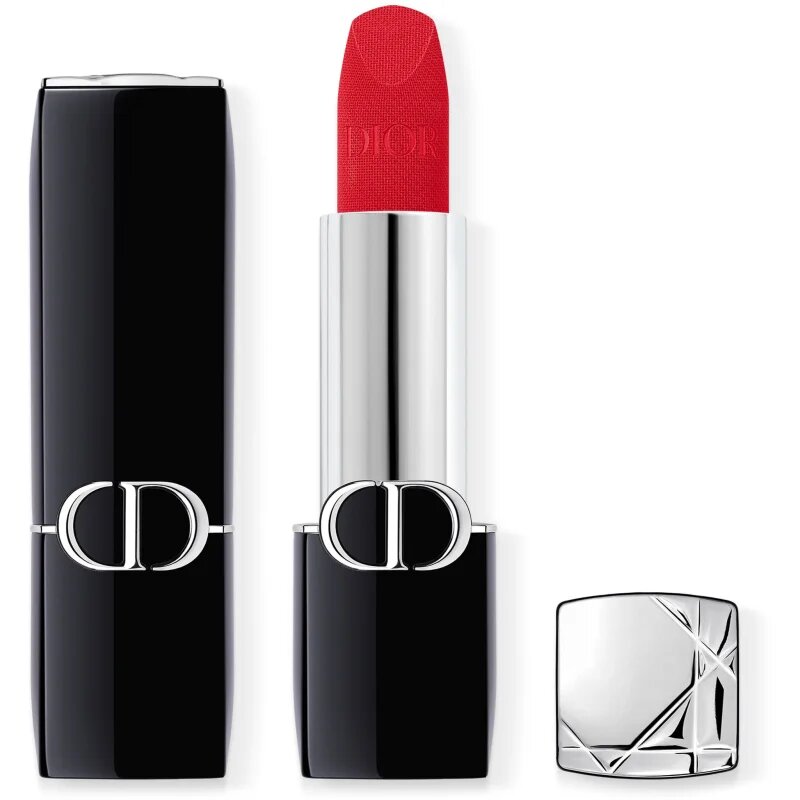 DIOR Rouge dlouhotrvající rtěnka plnitelná odstín 666 Rouge en Diable Velvet 3.5 g