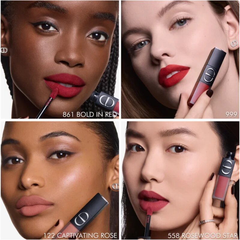 DIOR Rouge On Stage Ink Blur Matte Neobtiskující se tekutá rtěnka – Vyhlazující matný finiš odstín 217 Dare In Coral 6 ml