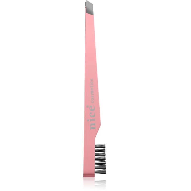 Diva & Nice Cosmetics Accessories pinzeta šikmá s kartáčkem Pink 1 ks