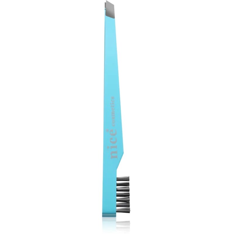 Diva & Nice Cosmetics Accessories pinzeta šikmá s kartáčkem Turquoise 1 ks