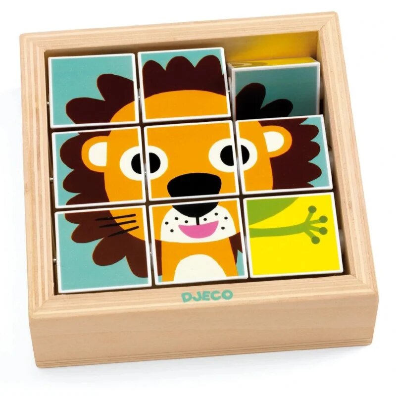 DJECO Wooden Block Puzzle Animals aktivity vkládačka 2y+ 1 ks
