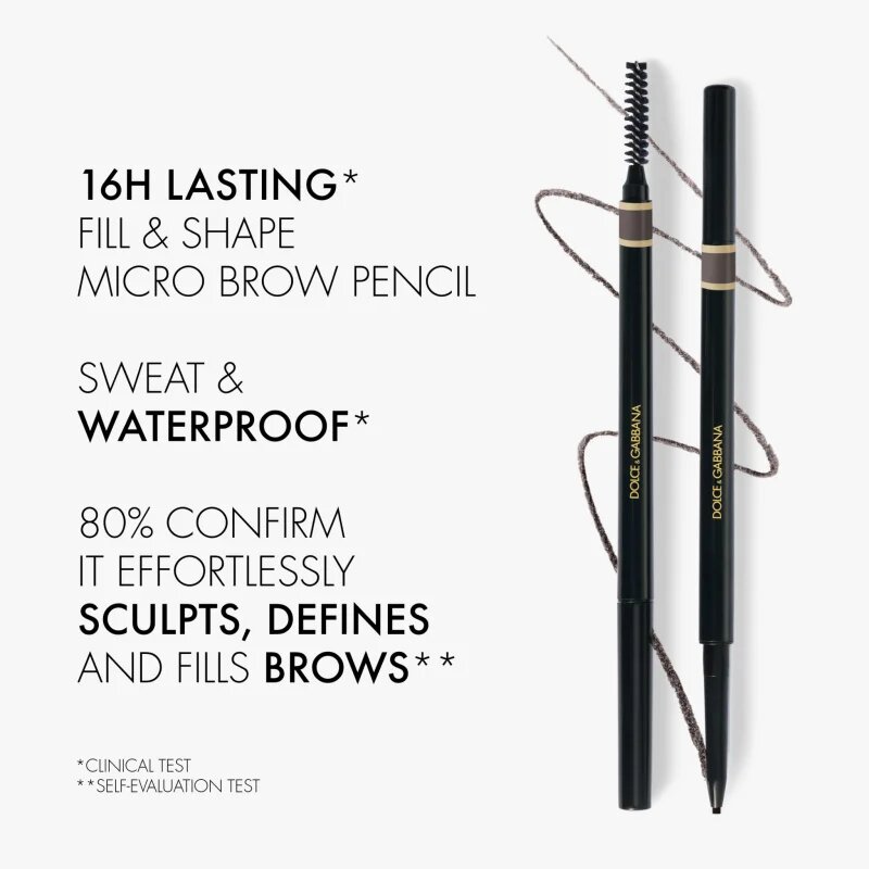 Dolce&Gabbana Classic Brow Restyler Pencil tužka na obočí s kartáčkem odstín 06 Naturally Black - Warm Black Brown 0.09 g