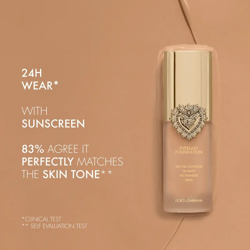 Dolce&Gabbana Flawless Everlast Foundation intenzivně krycí make-up s dlouhotrvajícím efektem SPF 20 odstín 21W MEDIUM 27 ml