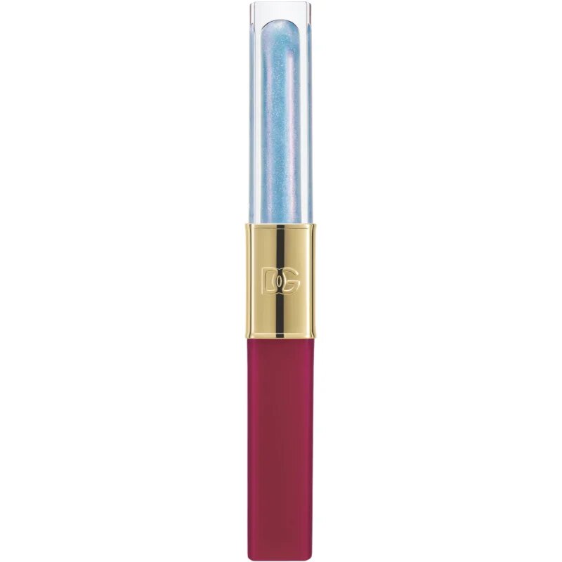 Dolce&Gabbana Make It Double! Lip Tint & Gloss Duo dlouhotrvající rtěnka a lesk na rty 2 v 1 odstín 03 Sour Swirl - Mauve & Blue Shimmer 2x2 ml