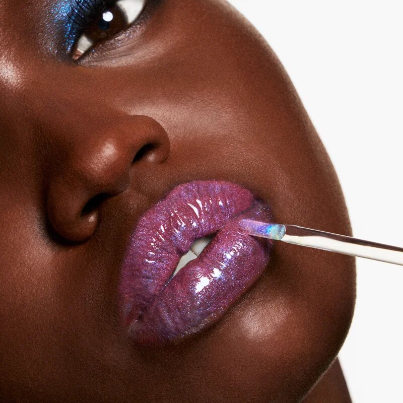 Dolce&Gabbana Make It Double! Lip Tint & Gloss Duo dlouhotrvající rtěnka a lesk na rty 2 v 1 odstín 03 Sour Swirl - Mauve & Blue Shimmer 2x2 ml