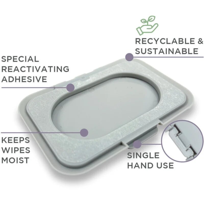 Dooky Reusable Lid Grey Card uzávěr na vlhčené ubrousky 1 ks