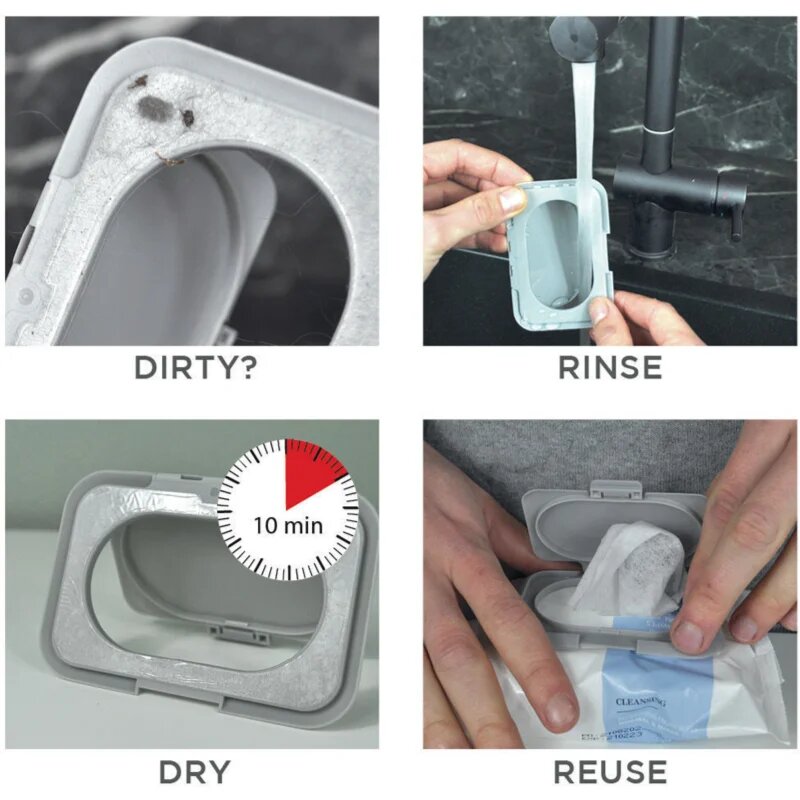 Dooky Reusable Lid Grey Card uzávěr na vlhčené ubrousky 1 ks