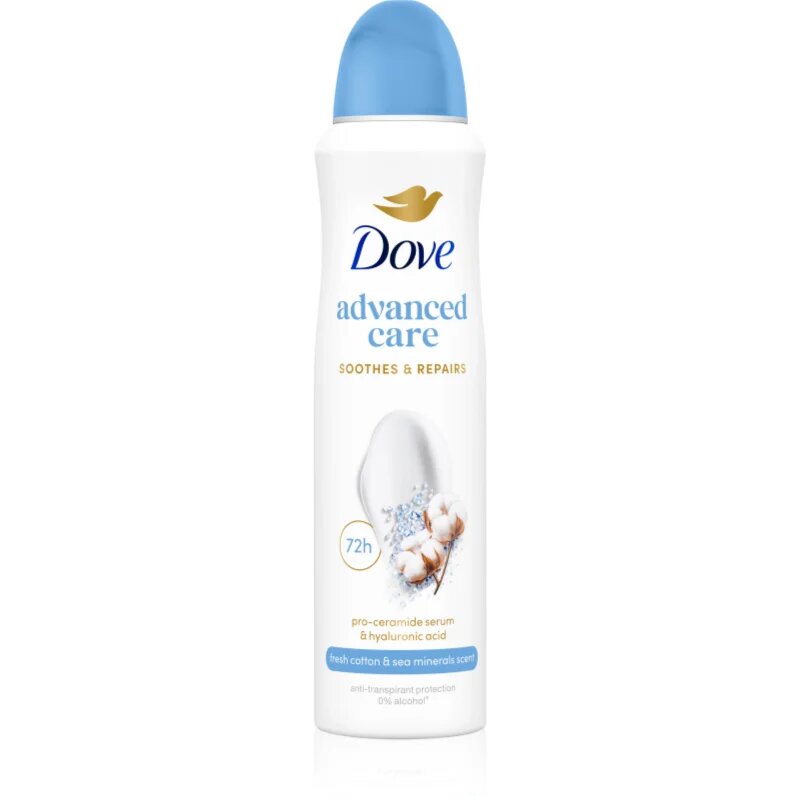 Dove Advanced Care Fresh Cotton and Sea Minerals antiperspirant sprej 150 ml