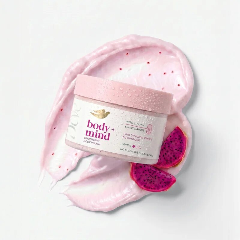 Dove Dragonfruit & Primrose tělový peeling 295 ml