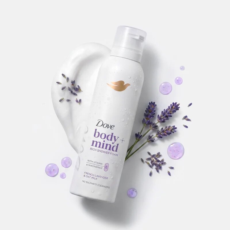 Dove French Lavender & Oat Milk sprchová pěna 200 ml