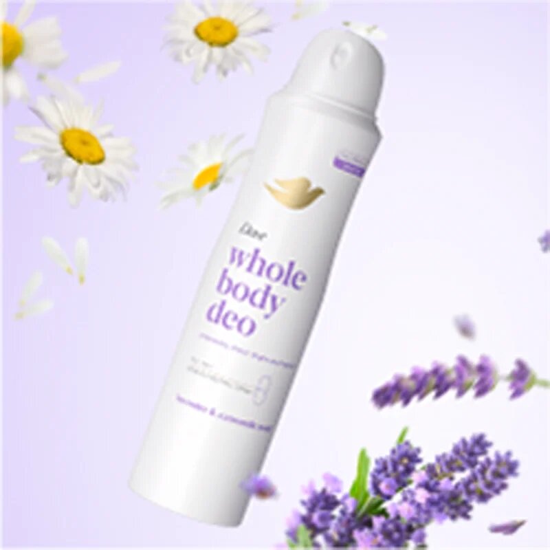 Dove Lavender & Chamomile deodorant ve spreji na tělo 150 ml