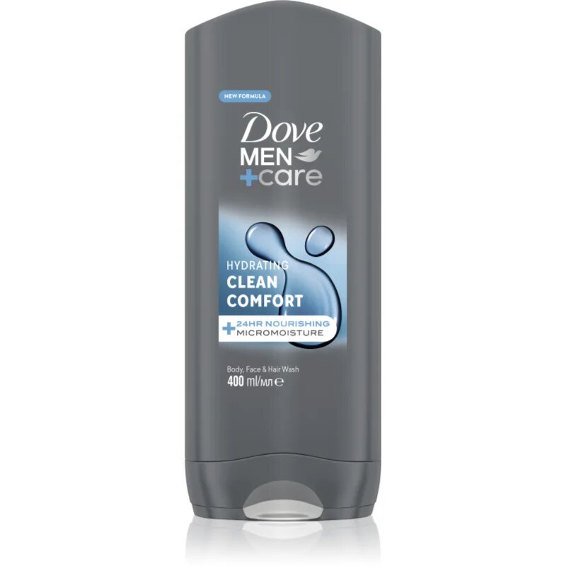 Dove Men+Care Clean Comfort sprchový gel na obličej tělo a vlasy 400 ml