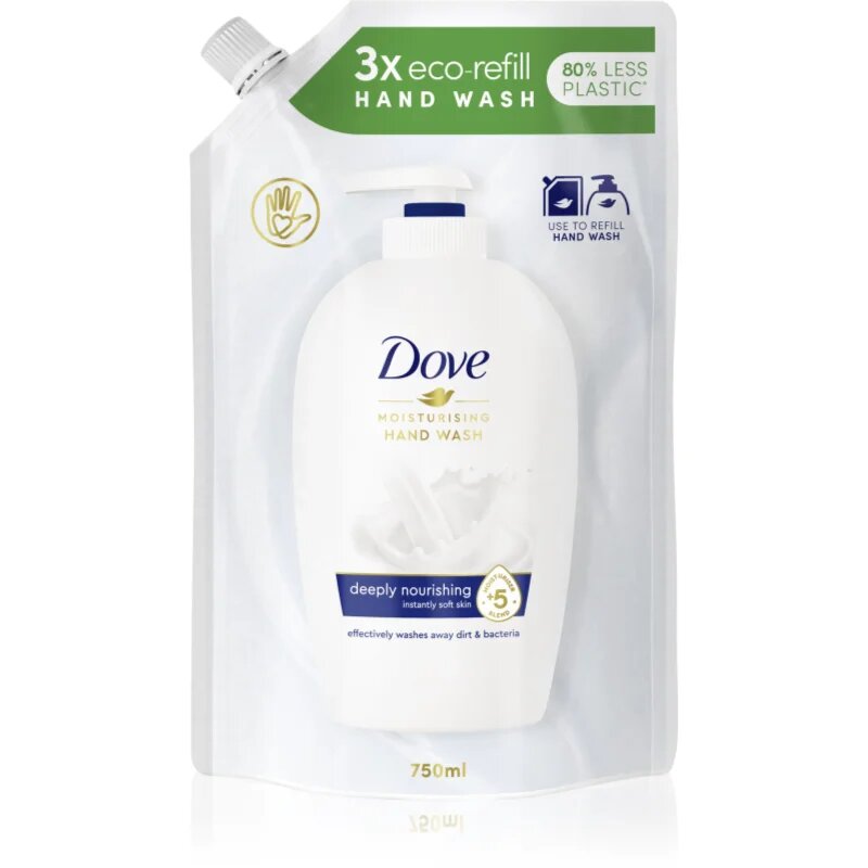 Dove Moisturizing Hand Wash Deeply Nourishing tekuté mýdlo – náhradní náplň 750 ml