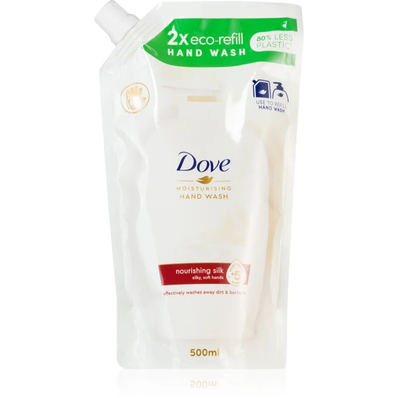 Dove Moisturizing Hand Wash Nourishing Silk tekuté mýdlo – náhradní náplň 500 ml