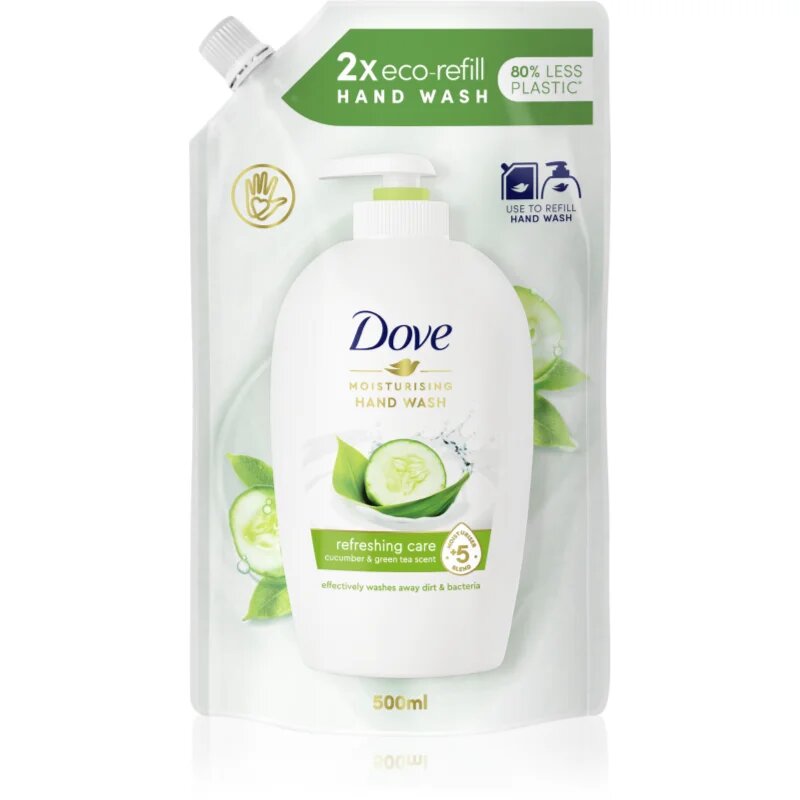 Dove Moisturizing Hand Wash Refreshing Care tekuté mýdlo – náhradní náplň 500 ml