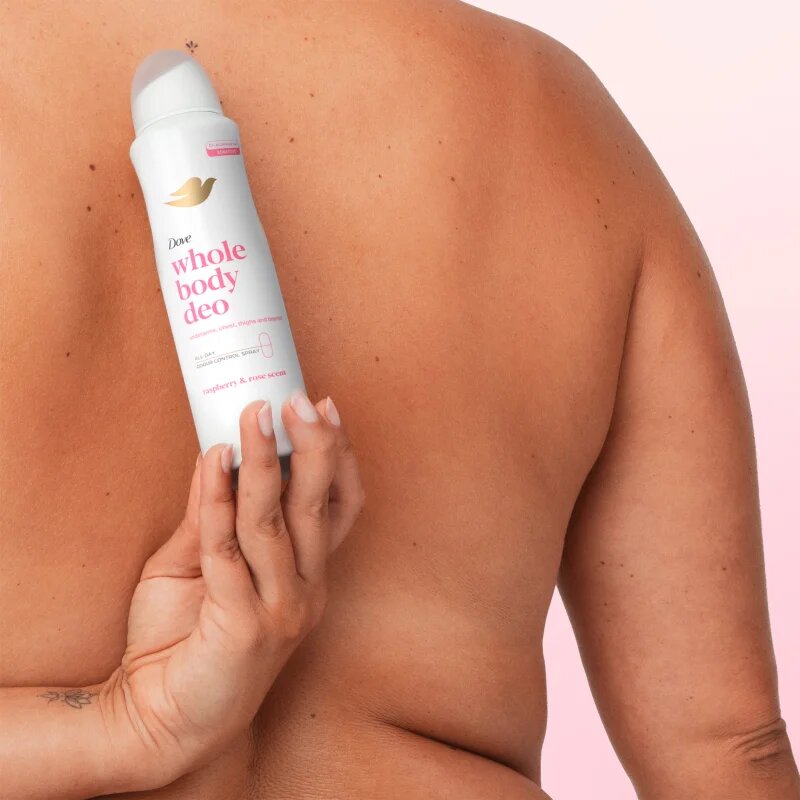 Dove Raspberry & Rose deodorant ve spreji na tělo 150 ml