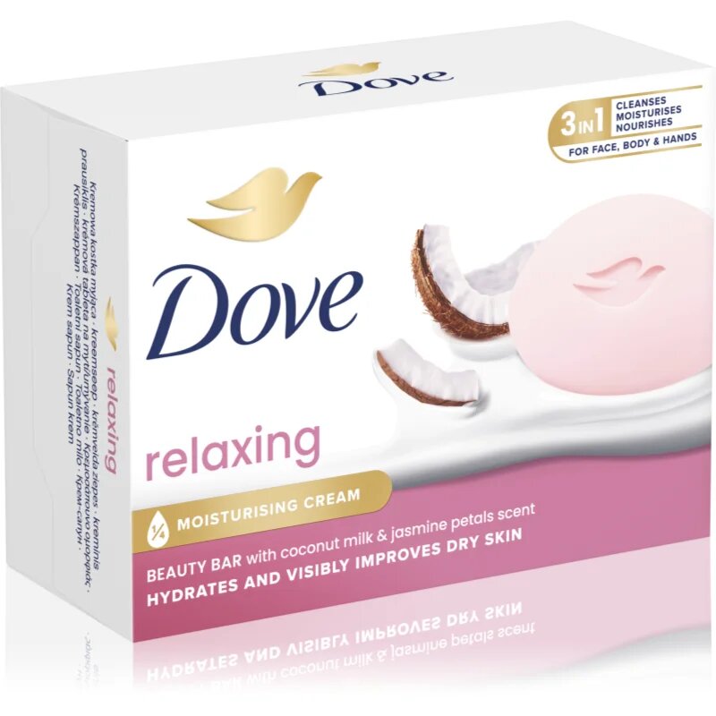 Dove Relaxing Coconut krémová tableta na mytí Coconut milk & Jasmine petals 90 g