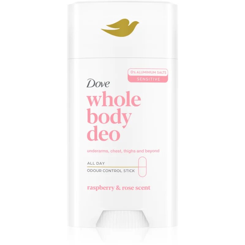 Dove Whole Body Deo Raspberry & Rose tuhý deodorant na tělo 75 ml