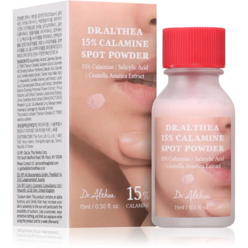 Dr. Althea 15% Calamine Spot Powder lokální péče proti akné se zklidňujícím účinkem 15 ml