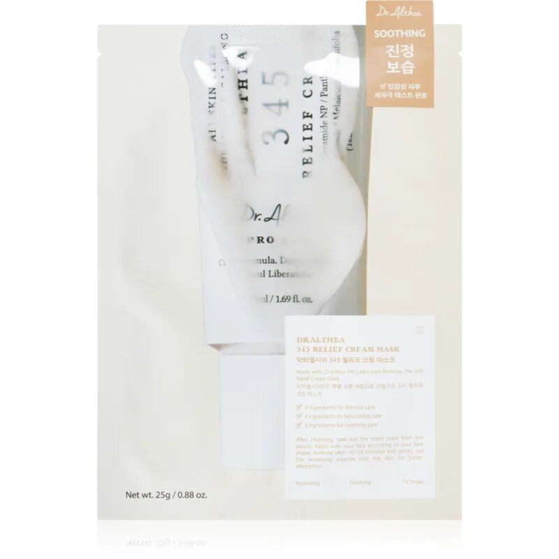 Dr. Althea 345 Relief Cream Mask zklidňující plátýnková maska 25 g