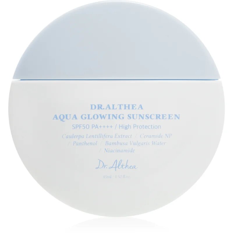Dr. Althea Aqua Glowing Sunscreen ochranný pleťový krém pro intenzivní hydrataci SPF 50+ 45 ml