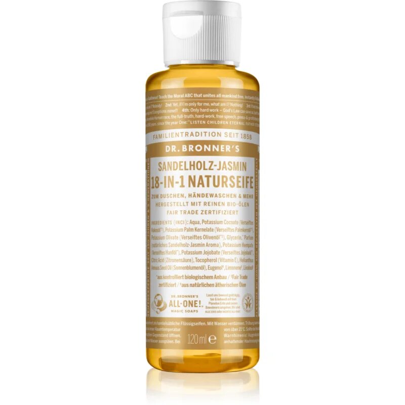 Dr. Bronner’s Sandalwood & Jasmine tekuté univerzální mýdlo 120 ml