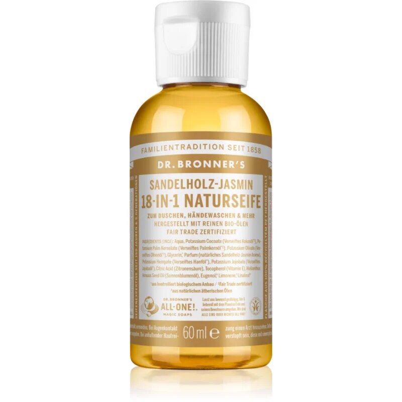 Dr. Bronner’s Sandalwood & Jasmine tekuté univerzální mýdlo 60 ml