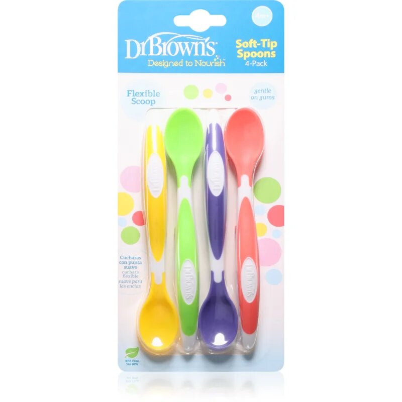 Dr. Brown's Designed to Nourish™ Soft-Tip Spoons lžička pro děti 4 m+ 4 ks