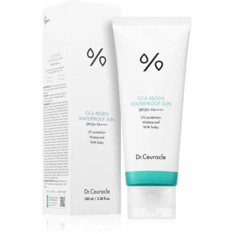 Dr.Ceuracle Cica Regen Waterproof Sun voděodolný opalovací krém na obličej SPF 50+ 100 ml