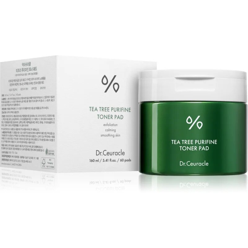 Dr.Ceuracle Tea Tree Purifine Toner Pad tonizační polštářky pro mastnou a problematickou pleť 60 ks