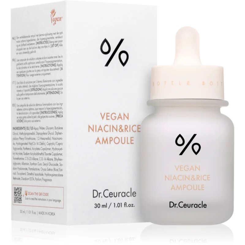 Dr.Ceuracle Vegan Niacin & Rice Ampoule rozjasňující sérum pro sjednocení barevného tónu pleti 30 ml