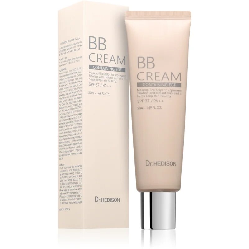 Dr. HEDISON EGF BB Cream SPF 37 hydratační BB krém pro zářivý vzhled pleti 50 ml
