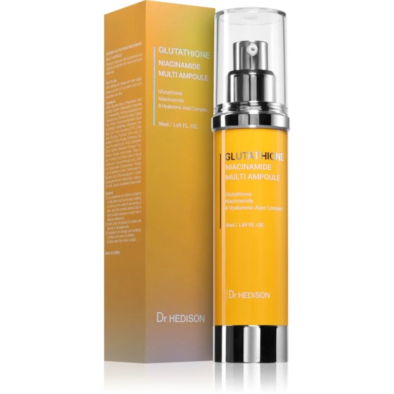 Dr. HEDISON Glutathione Niacinamide Multi Ampoule sérum proti stárnutí pleti pro rozjasnění a hydrataci 50 ml