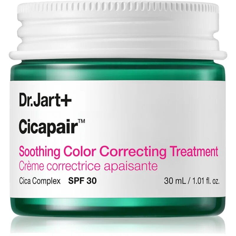 Dr. Jart+ Cicapair™ Soothing Color Correcting Treatment SPF 30 intenzivní krém redukující začervenání pleti SPF 30 30 ml