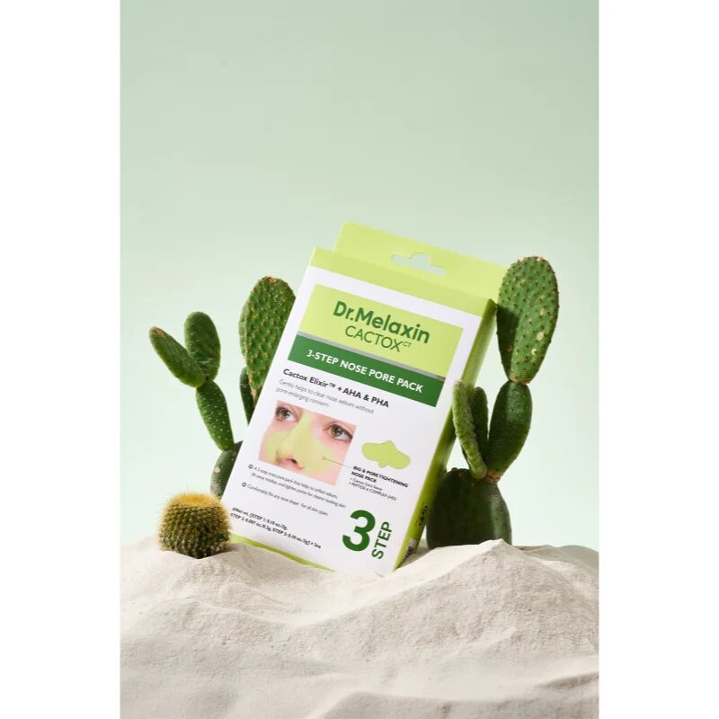 Dr. Melaxin Cactox 3-Step Nose Pore Pack hloubkově čisticí maska na nos 3 ks